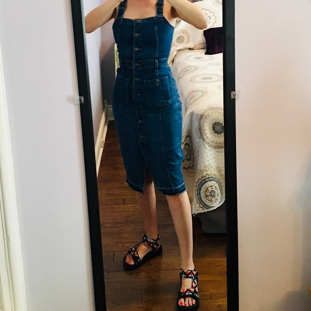 Zara Denim Overall Dress
